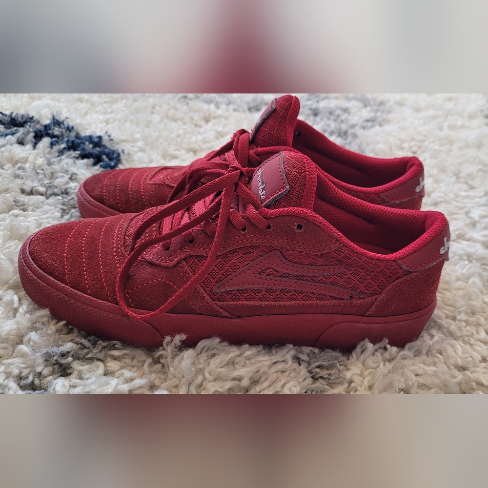 Lakai Cambridge x Chocolate Reflective Skater Shoes RED SIZE 5.5